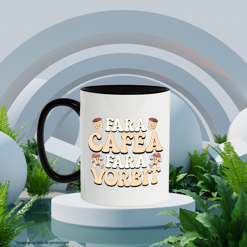 Cana Personalizata „Pahar De Cafea Vesel 'Fără Cafea, Fără Vorbit' – Cadou Amuzant pentru Iubitorii de Cafea” [3]