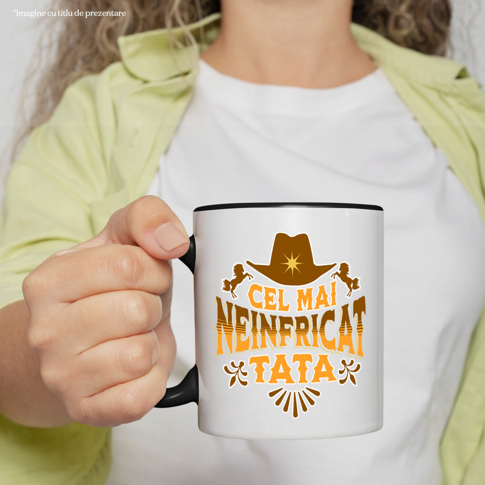 Cana Personalizata Cadouri Personalizate Tata și Copii | Pălărie Cowboy, Cel Mai Neinfricat Tata, Dragoste [2]