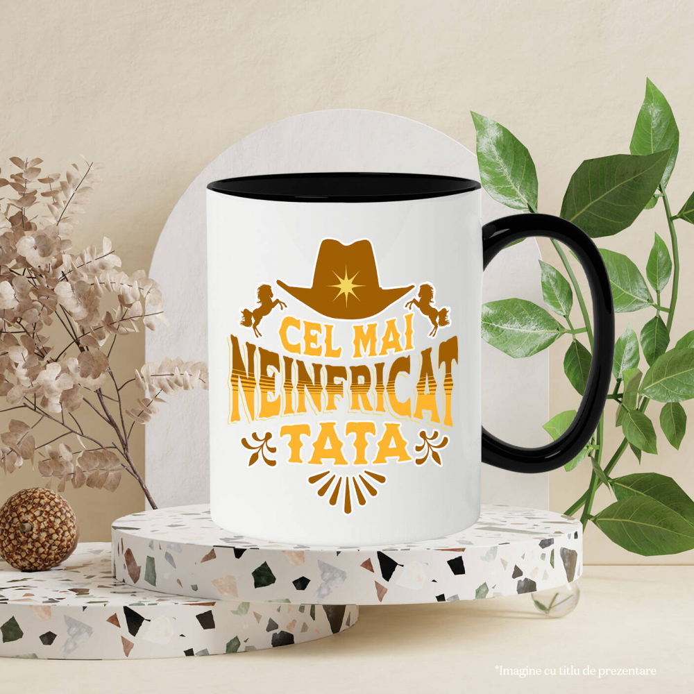 Cana Personalizata Cadouri Personalizate Tata și Copii | Pălărie Cowboy, Cel Mai Neinfricat Tata, Dragoste [3]