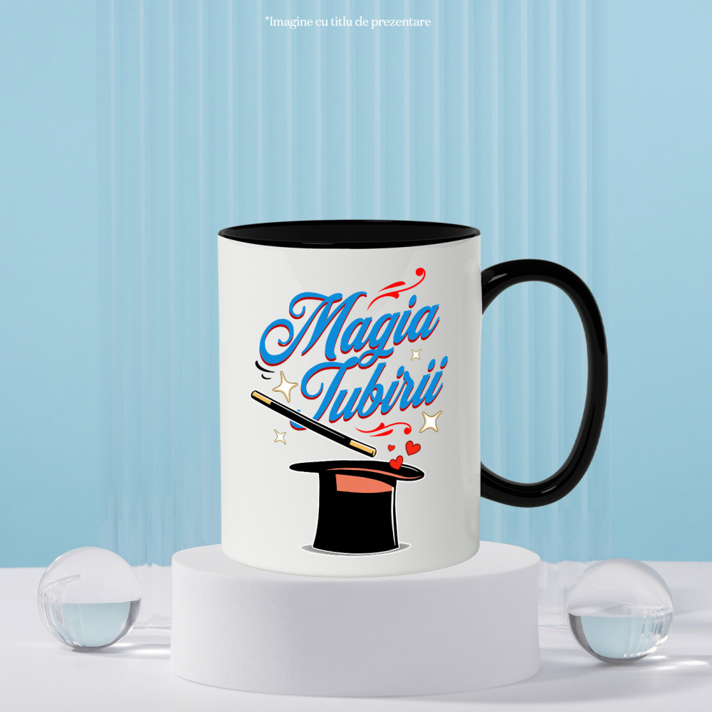 Cana Personalizata Pălărie de Magician cu Mesaj „Magia Iubirii” – Cadou Romantic Personalizat pentru Valentine's Day [3]