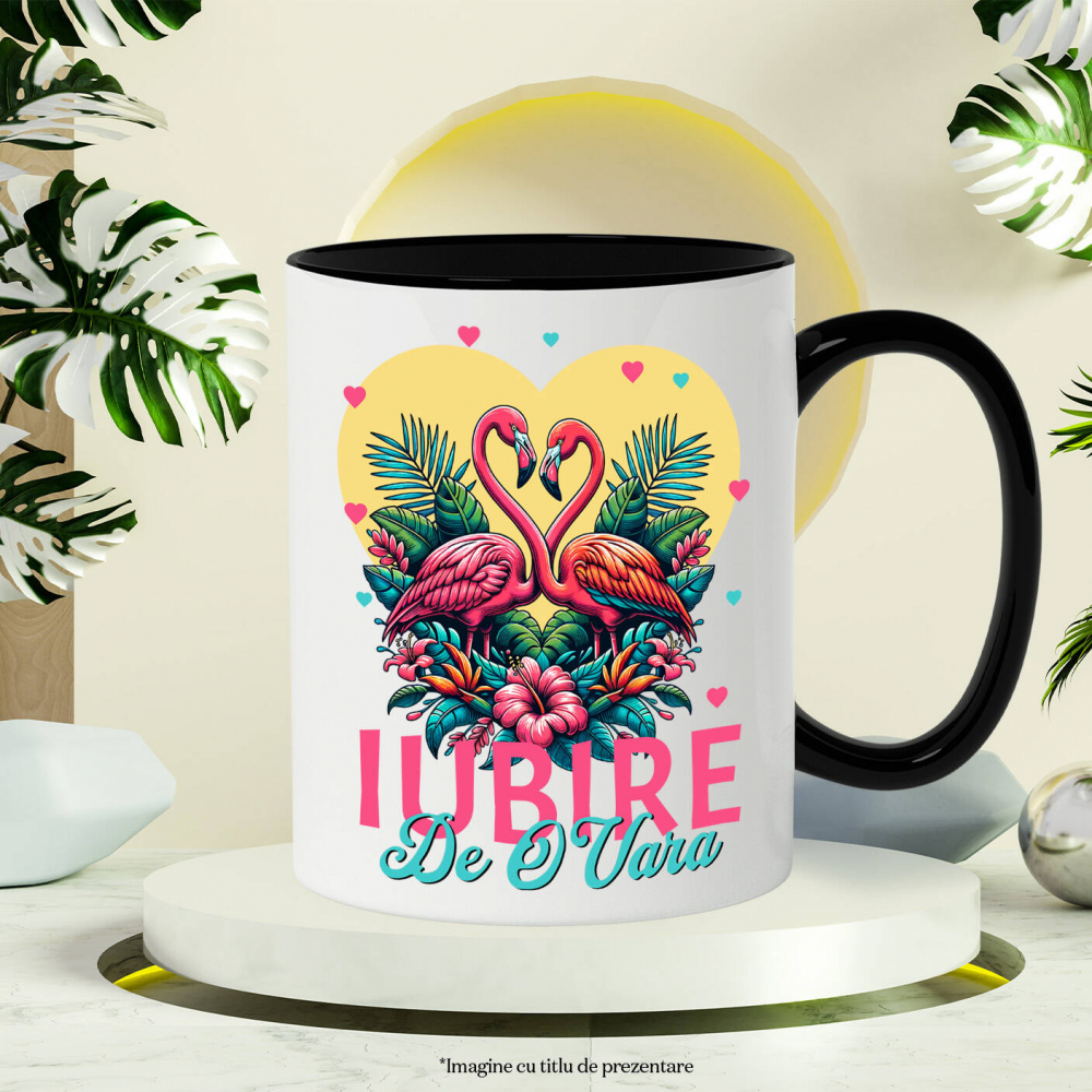 Cana Personalizata Tricou Personalizat Flamingo Dragoste – Iubire de O Vară | Cadou Romantic Valentine's Day [3]