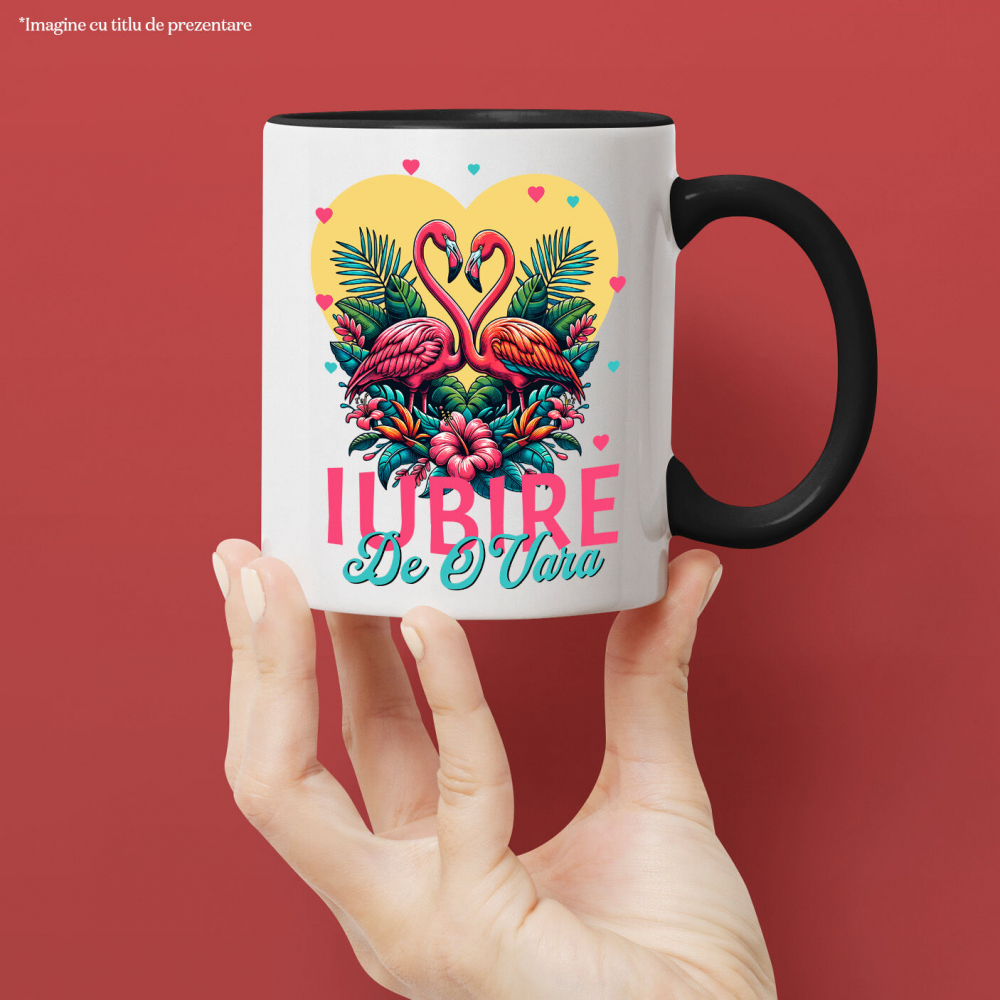 Cana Personalizata Tricou Personalizat Flamingo Dragoste – Iubire de O Vară | Cadou Romantic Valentine's Day [2]