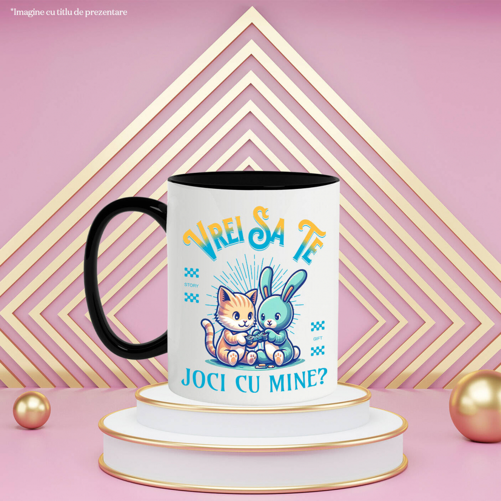 Cana Personalizata Tricou Personalizat Pisică și Iepure – Cadou Jucăuș pentru Copii | Desene Animate [3]