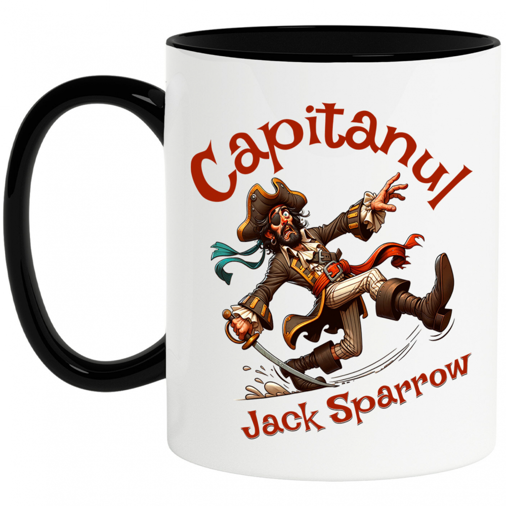 Cana Personalizata Pirat Haios cu Sabie și Pălărie - Jucărie Tematică pentru Copii, Capitanul Jack Sparrow [1]