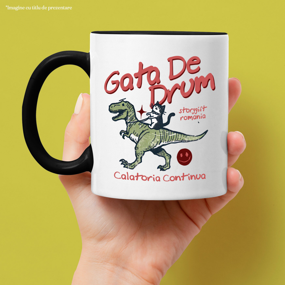 Cana Personalizata Pisică Călare T-rex - Jucărie cu Dinozaur pentru Copii, Călătorie Continuă [2]