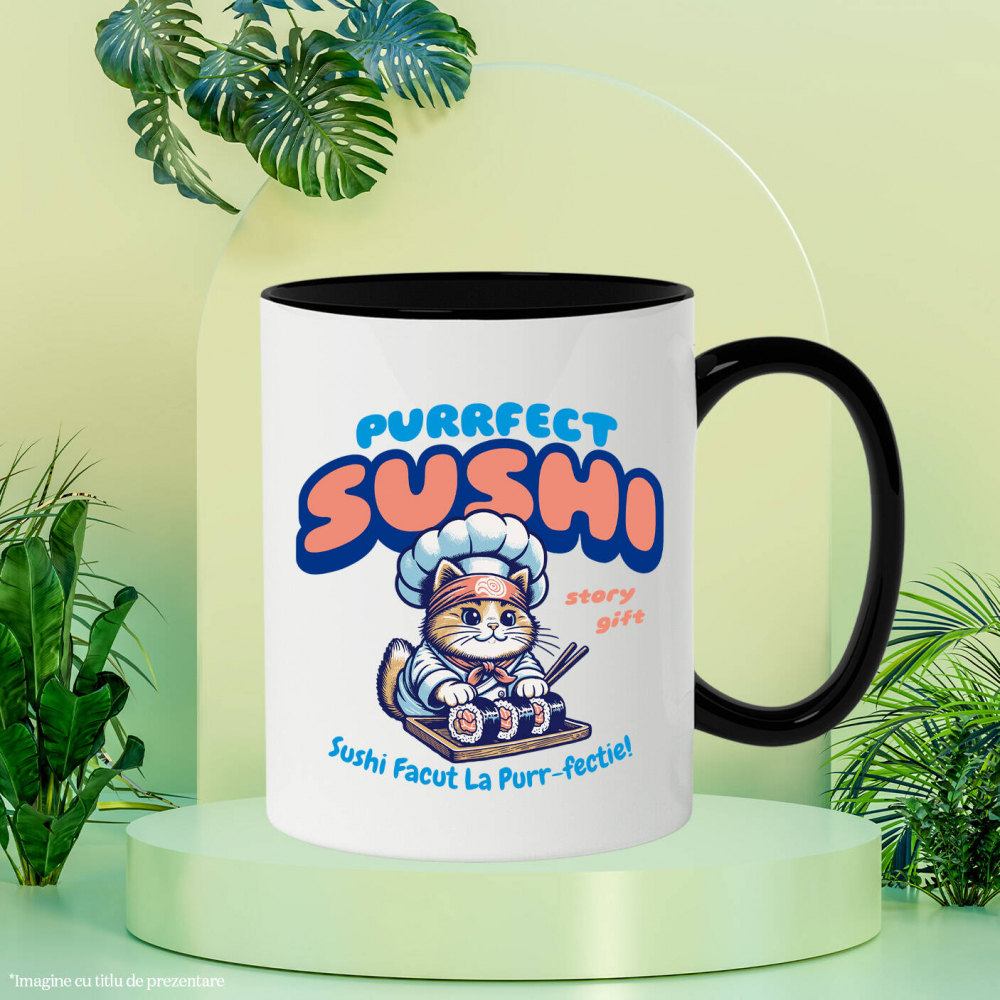 Cana Personalizata Pisica Chef Ninja – Bucătar Asiatic, Sushi și Gastronomie Japoneză [3]