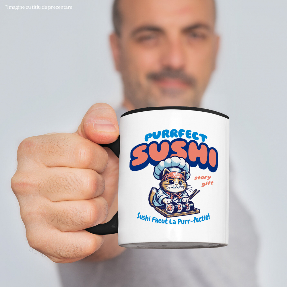 Cana Personalizata Pisica Chef Ninja – Bucătar Asiatic, Sushi și Gastronomie Japoneză [2]