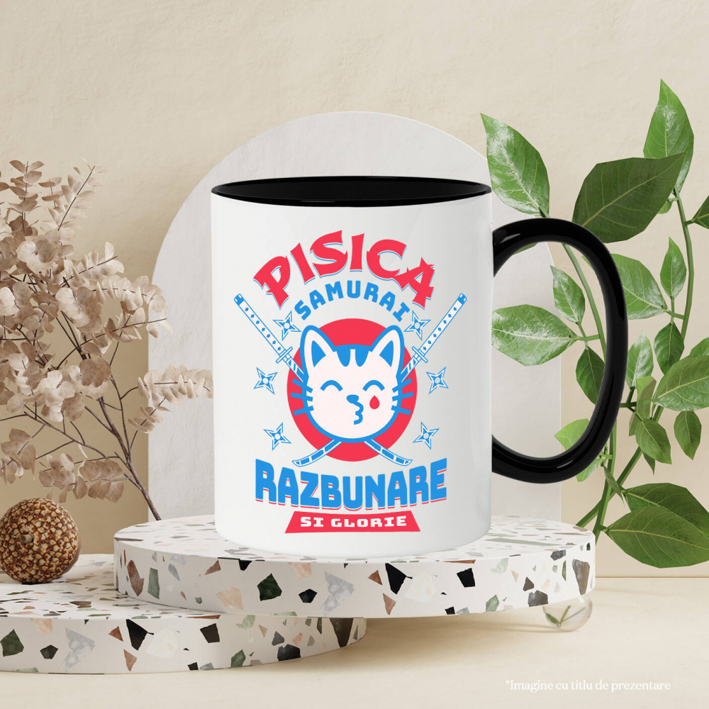 Cana Personalizata Pisica Samurai Cu Lacrima De Sânge Și Sabii Ninja – Răzbunare Și Glorie, Cadou Personalizat [3]