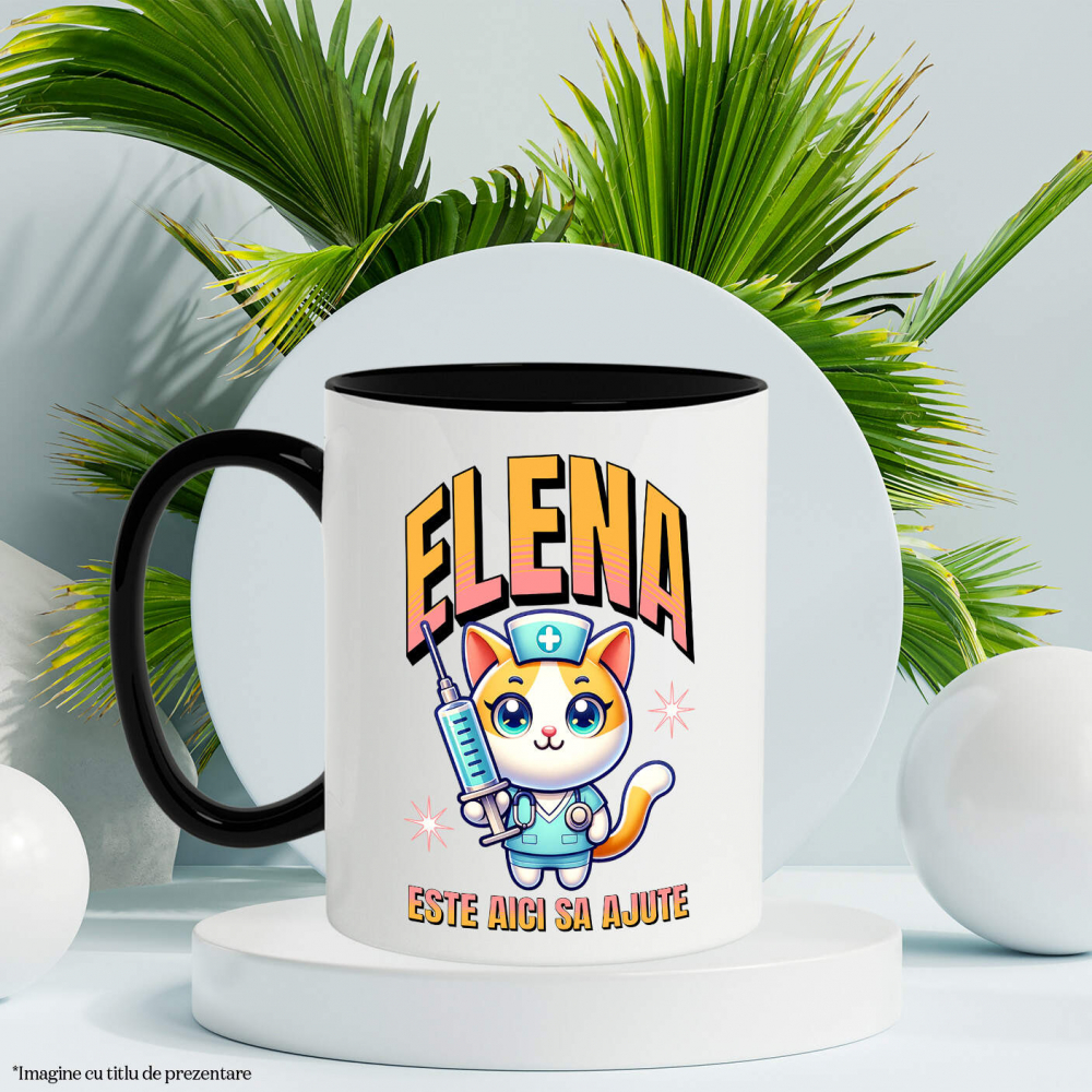 Cana Personalizata Pisică Doctor Cu Seringă Imensă – Design Amuzant pentru Cadouri Personalizate [3]