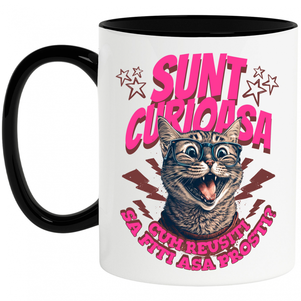 Cana Personalizata „Cadouri personalizate haioase cu pisică zâmbitoare și mesaje sarcastice pentru familie și prieteni” [1]