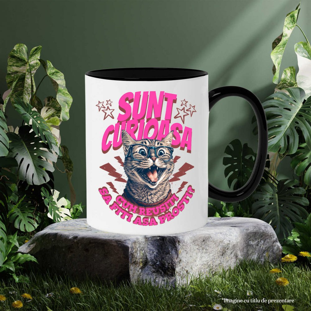 Cana Personalizata „Cadouri personalizate haioase cu pisică zâmbitoare și mesaje sarcastice pentru familie și prieteni” [3]