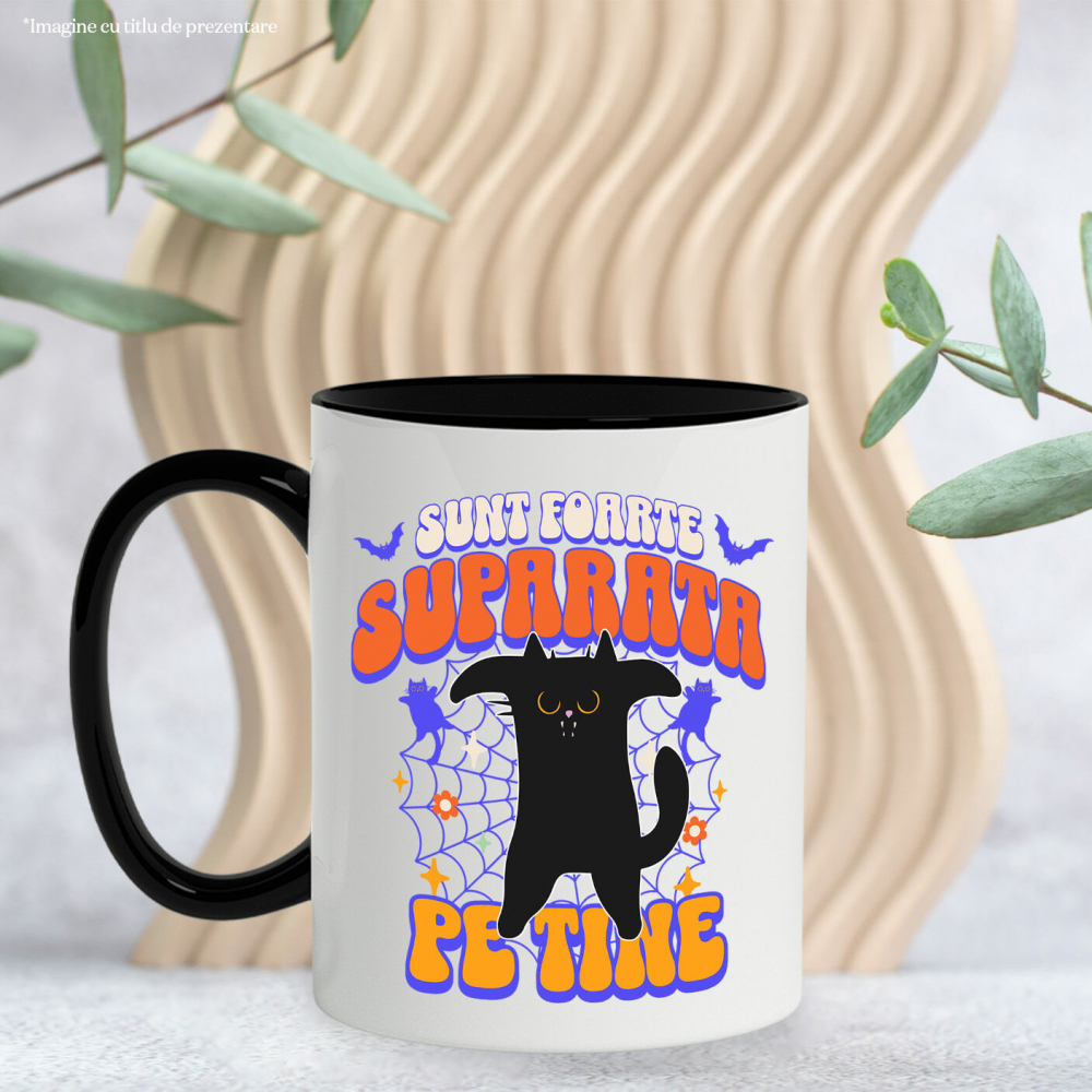 Cana Personalizata Costum Pisică Horror Halloween | Pisica Furioasă pentru Petrecerea de Halloween [3]