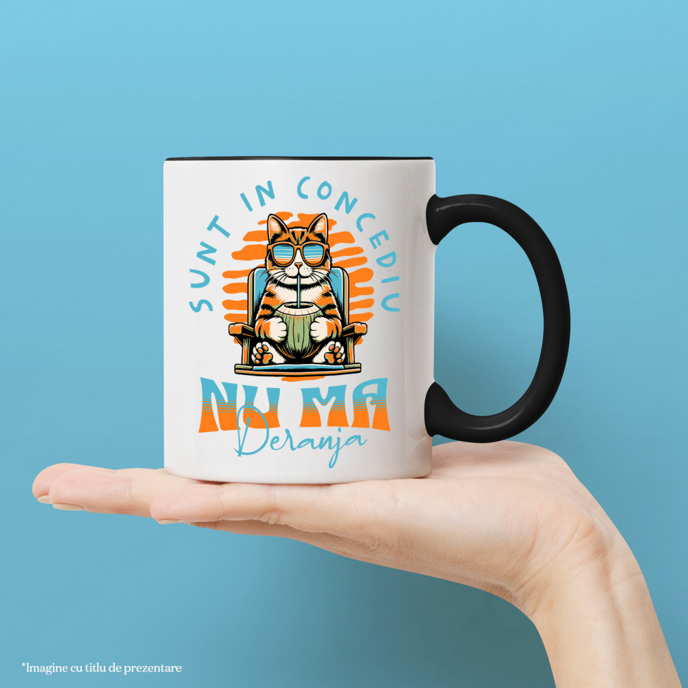 Cana Personalizata Pisica Pe Sezlong Cu Nuca De Cocos – Cadouri Personalizate Pentru Tati, Copii și Familie [2]