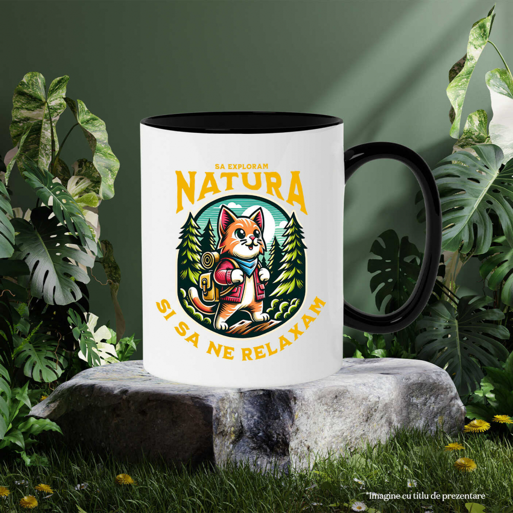 Cana Personalizata Tricou Personalizat Aventură - „Să Explorăm Natura” | Cadouri pentru Iubitori de Pisici [3]
