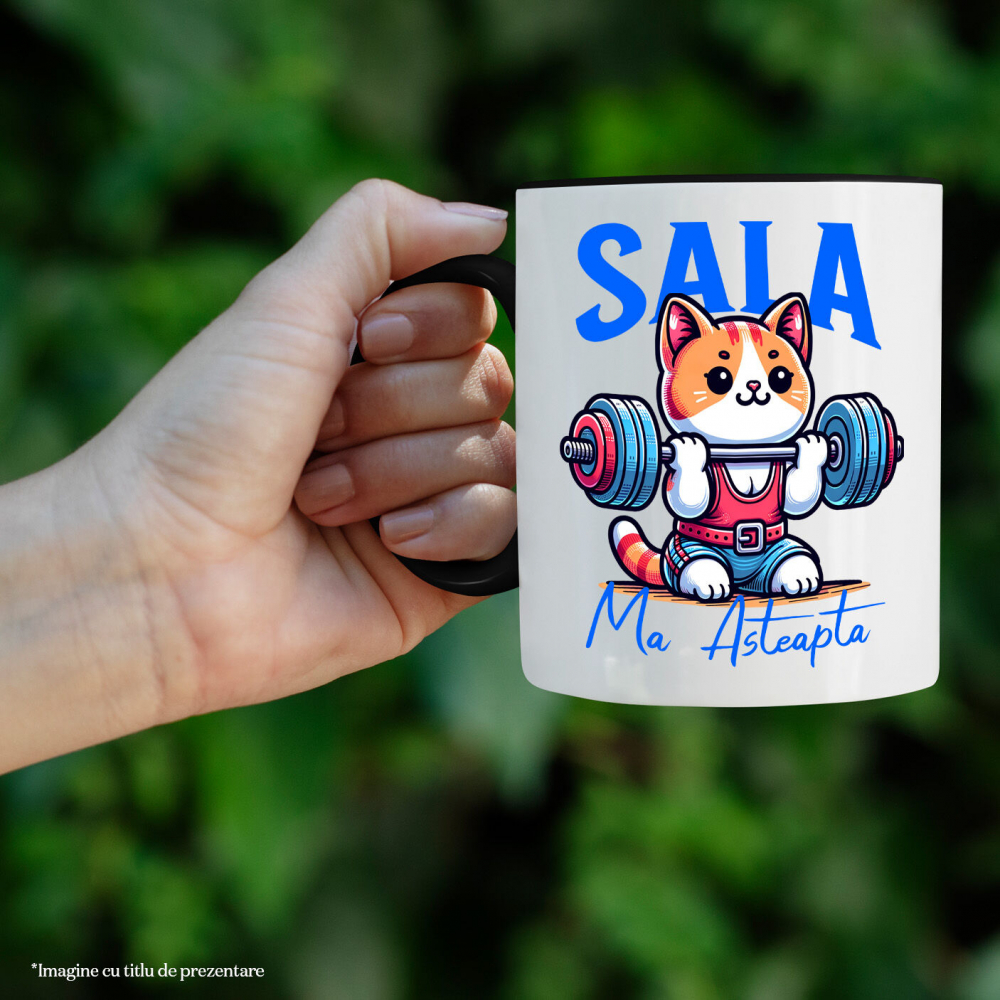 Cana Personalizata Pisică Portocalie la Sală – Design Haios pentru Cadouri Personalizate [2]