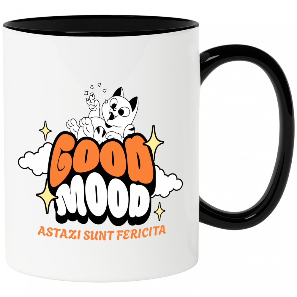 Cana Personalizata "Pisica Veselă 'Astăzi Sunt Fericită' - Cadou Personalizat pentru Copii și Familie" [1]