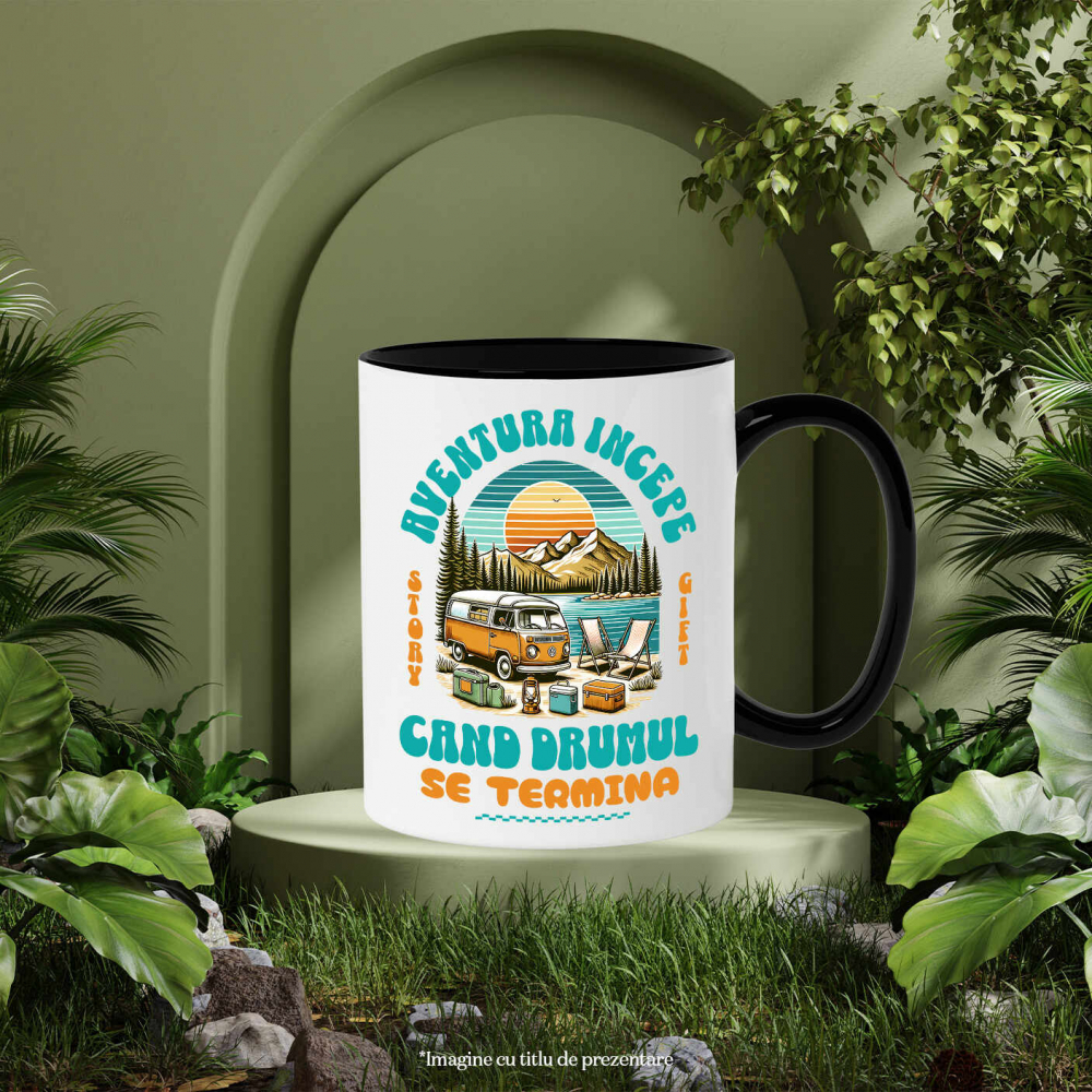 Cana Personalizata "Plimbare Cu Rulota – Aventura Începe Când Se Termină Drumul" [3]
