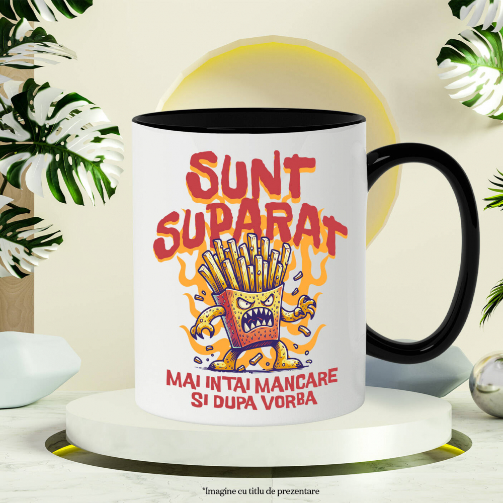 Cana Personalizata Cartofi prăjiți furioși în flăcări | Cadou personalizat amuzant pentru familie și prieteni [3]