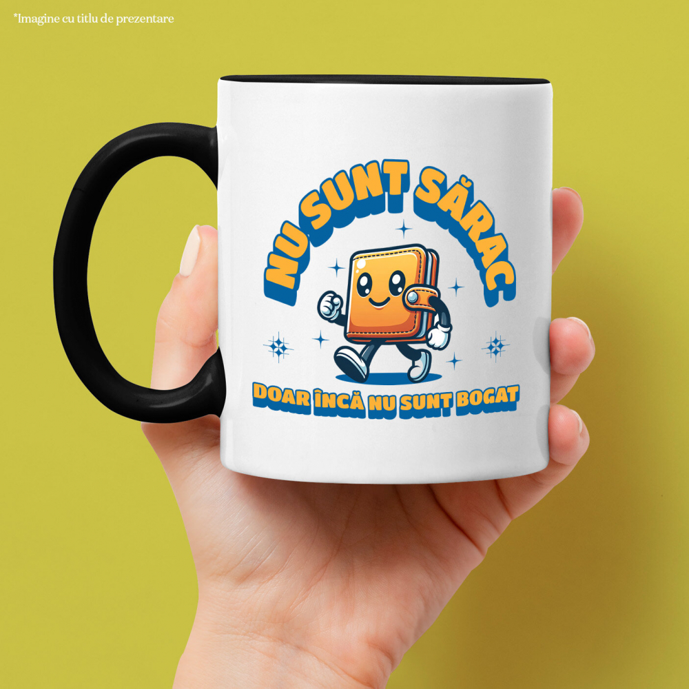 Cana Personalizata Portofel Mergător Vesel – „Nu Sunt Sărac, Doar Încă Nu Sunt Bogat” – Cadou Personalizat pentru Familie, Tati, Copii, Prieteni [2]