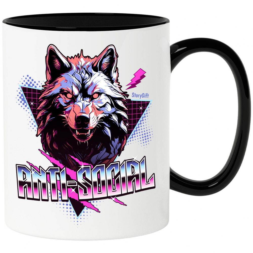 Cana Personalizata „Portret personalizat lup furios cu colți și ochii roșii – Cadouri pentru fani horror” [1]