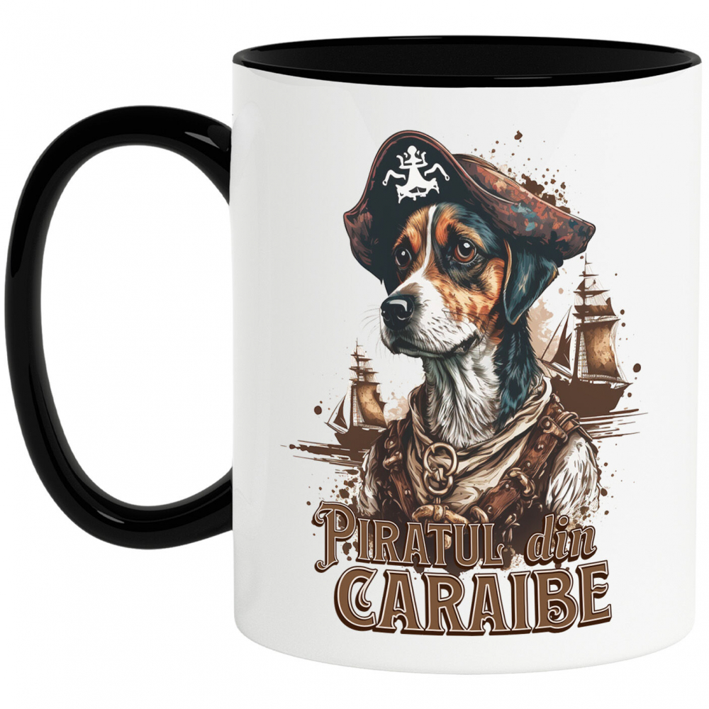 Cana Personalizata Piratul din Caraibe – Portret Personalizat Câine Aventurier [1]