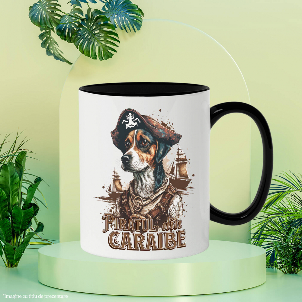 Cana Personalizata Piratul din Caraibe – Portret Personalizat Câine Aventurier [3]