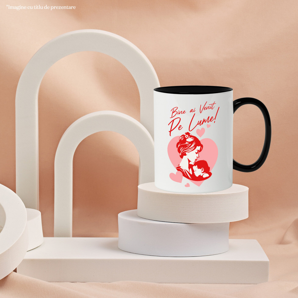 Cana Personalizata Decor Personalizat Mama și Copil - „Bine Ai Venit Pe Lume” [3]