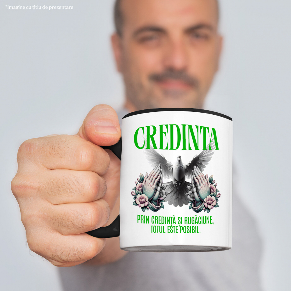 Cana Personalizata "Porumbel Alb – Puritate, Credință și Rugăciune | Totul Este Posibil" [2]