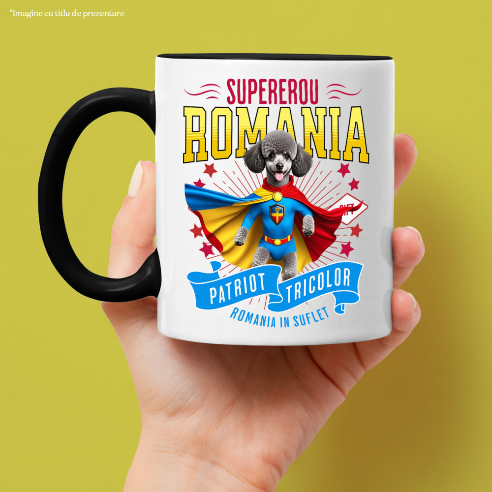 Cana Personalizata Pudel în Costum de Căpitan România – Cadou Personalizat pentru Iubitorii de Câini [2]