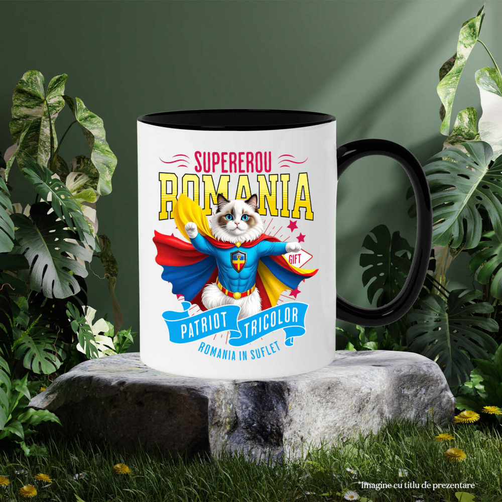 Cana Personalizata Pisica Ragdoll în Costum de Căpitan România – Supererou pentru Copii și Iubitorii de Animale [3]