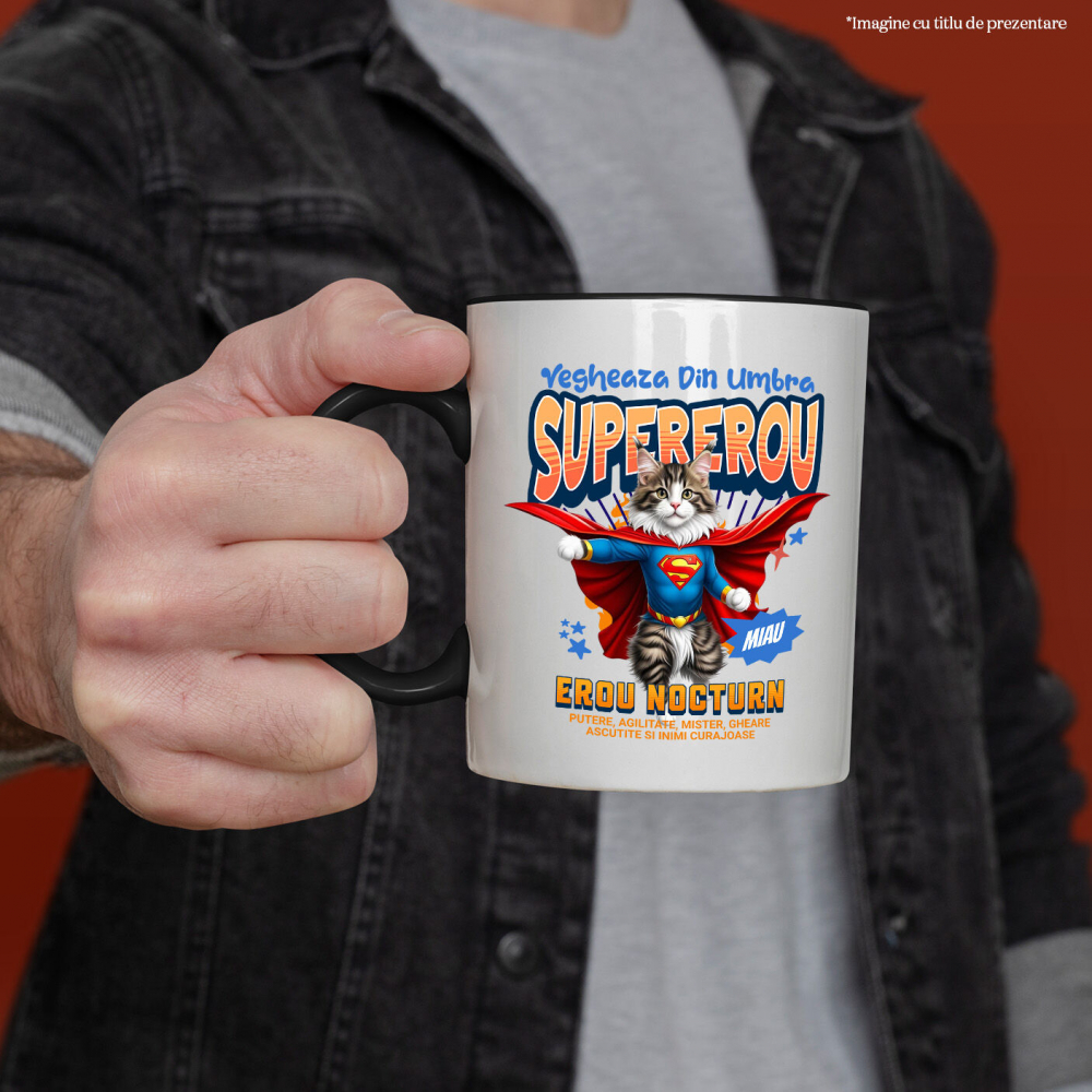 Cana Personalizata Pisică Ragdoll Supererou – Design Personalizat pentru Iubitorii de Animale și Familie [2]