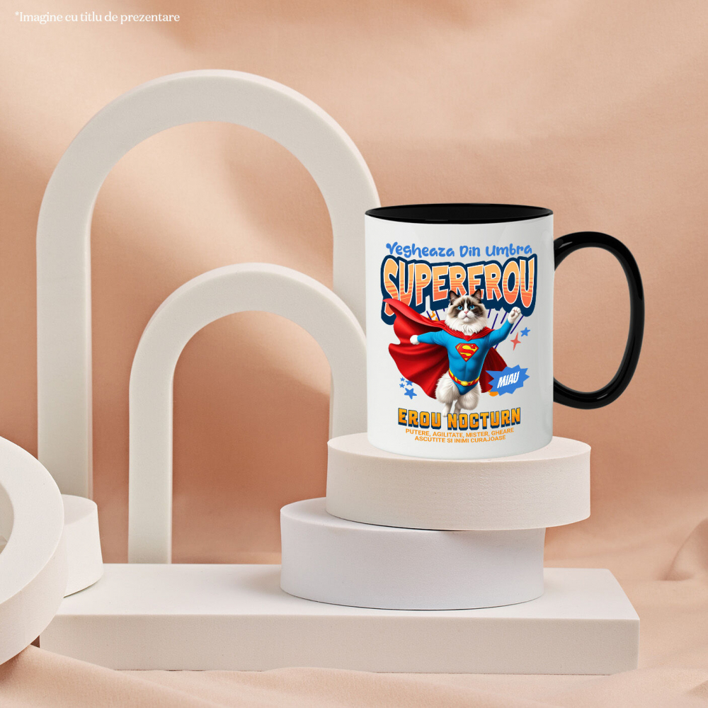 Cana Personalizata Pisică Ragdoll Supererou – Design Personalizat pentru Iubitorii de Animale și Familie [3]