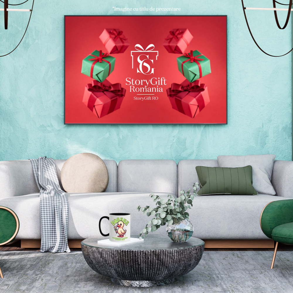 Cana Personalizata Rata cu Floare Margaretă - Cadou Personalizat pentru Valentine's Day și Dragoste [4]