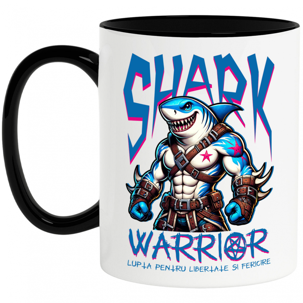 Cana Personalizata Tricou Personalizat Rechin Puternic – Luptă pentru Libertate și Fericire | Cadou Inspirațional [1]