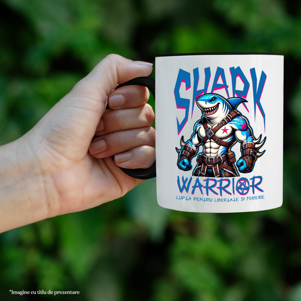 Cana Personalizata Tricou Personalizat Rechin Puternic – Luptă pentru Libertate și Fericire | Cadou Inspirațional [2]