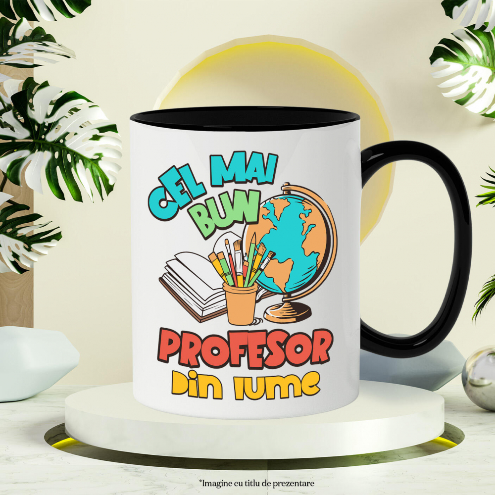 Cana Personalizata Rechizite Școlare – Carte, Glob Pământesc, Educație pentru Copii [3]