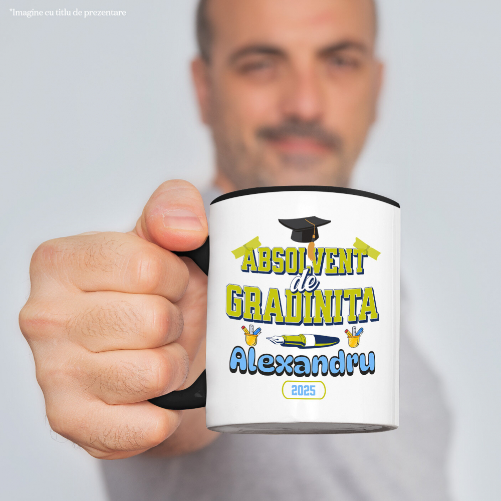 Cana Personalizata Rechizite Școlare Personalizate & Toca Absolvire pentru „Absolvent de Grădiniță Alexandra” [2]
