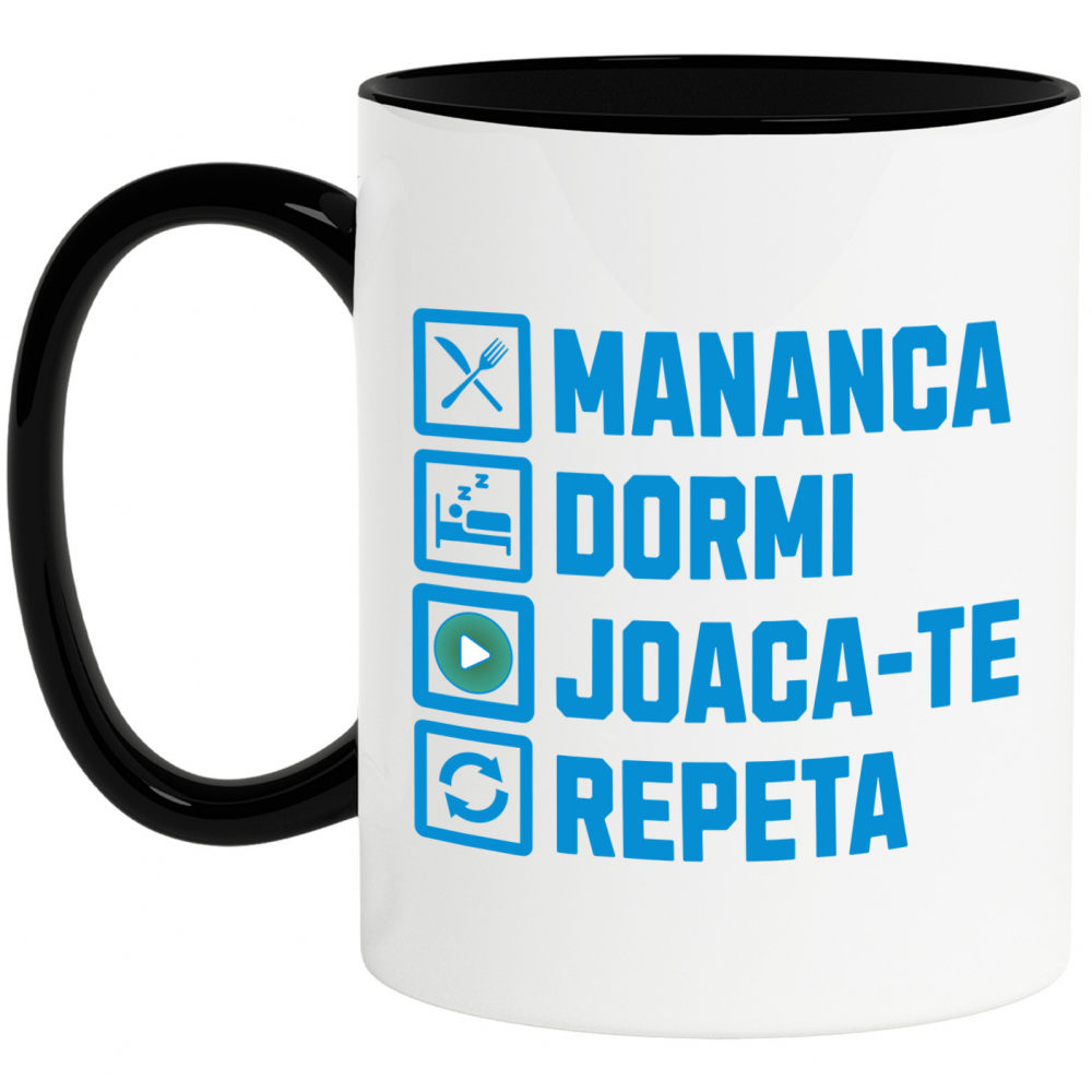 Cana Personalizata Rutina Zilnică Haioasă Gamer Bărbat - Mananca Dormi Joaca-te Repeta [1]