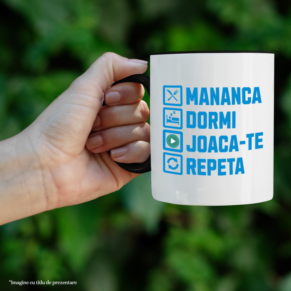 Cana Personalizata Rutina Zilnică Haioasă Gamer Bărbat - Mananca Dormi Joaca-te Repeta [2]