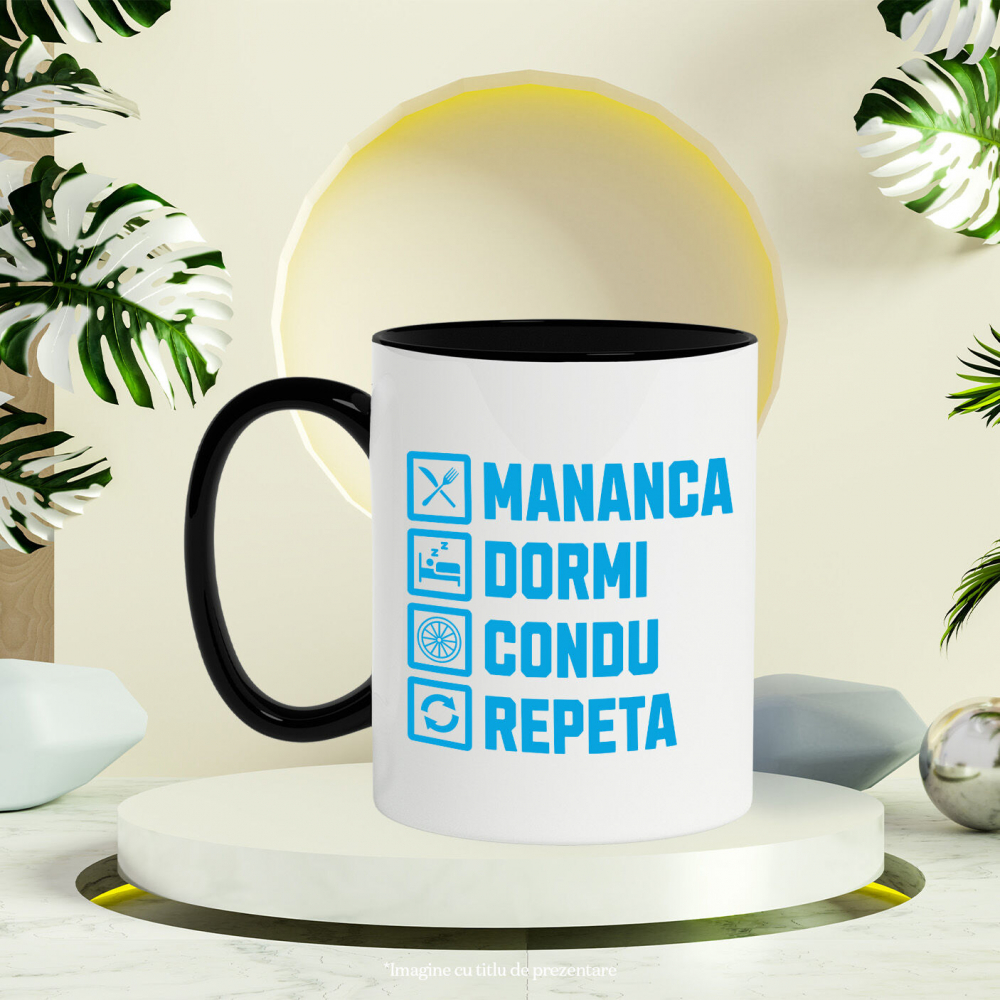 Cana Personalizata Rutina Zilnică – Mesaj Haios Pentru Iubitorii De Mașini și Viteză [3]