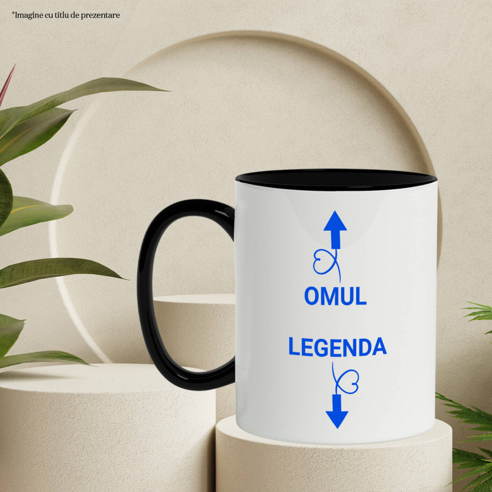 Cana Personalizata „Omul Legendar” cu Săgeți și Inimioare – Mesaj Haios și Sarcastic pentru Cadouri Personalizate [3]