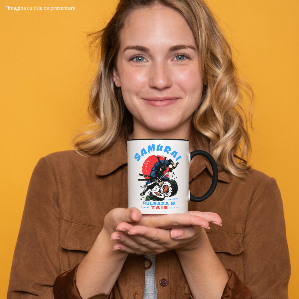 Cana Personalizata Samurai Ninja cu Sabie Ascuțită și Sushi - Cadouri Personalizate pentru Iubitorii de Mâncare Chinezească și Umor [2]