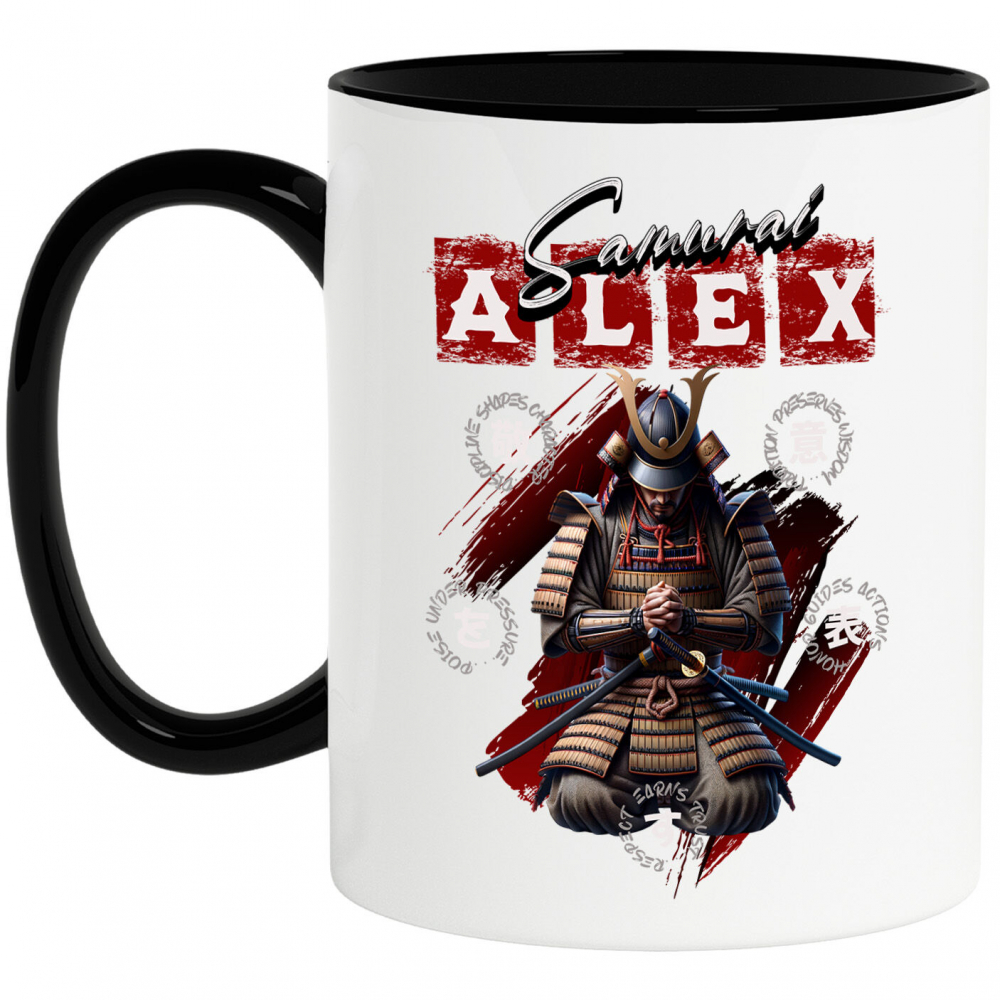 Cana Personalizata Samurai ninja cu armură și rugăciune – Portret personalizat cu influențe din cultura chineză [1]