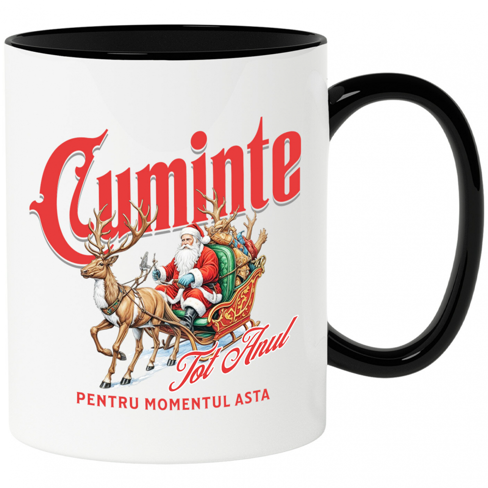 Cana Personalizata Sania lui Moș Crăciun Trasă de Reni – Haios și Cuminte tot Anul pentru Momentul Asta [1]