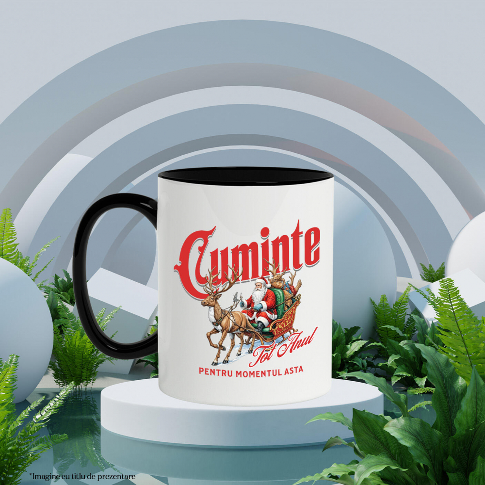 Cana Personalizata Sania lui Moș Crăciun Trasă de Reni – Haios și Cuminte tot Anul pentru Momentul Asta [3]