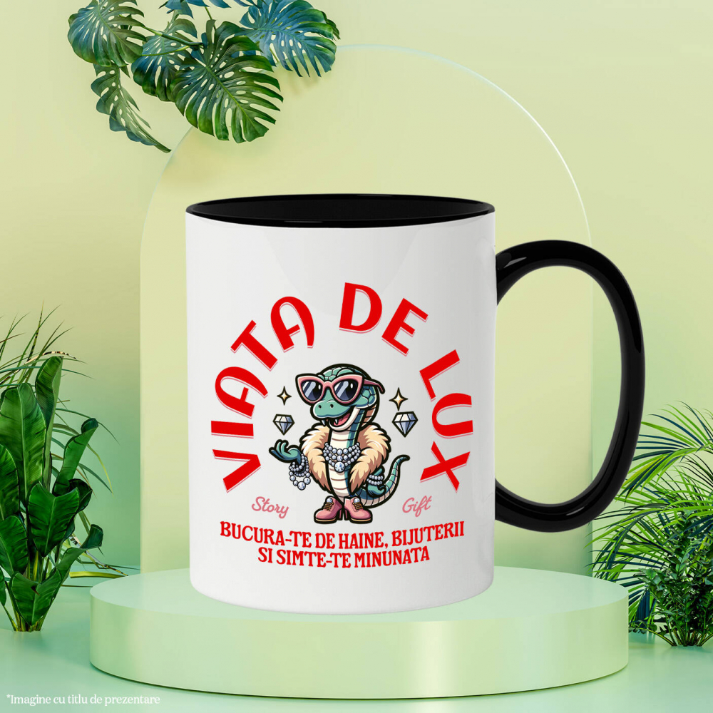 Cana Personalizata Sarpe cu Haină de Blană și Ochelari de Soare, Bijuterii Diamante - Viață de Lux și Stil [3]