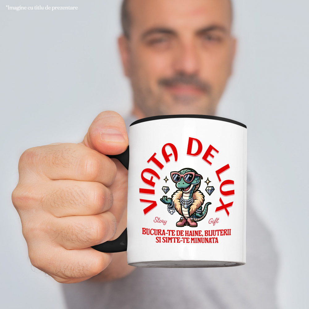 Cana Personalizata Sarpe cu Haină de Blană și Ochelari de Soare, Bijuterii Diamante - Viață de Lux și Stil [2]