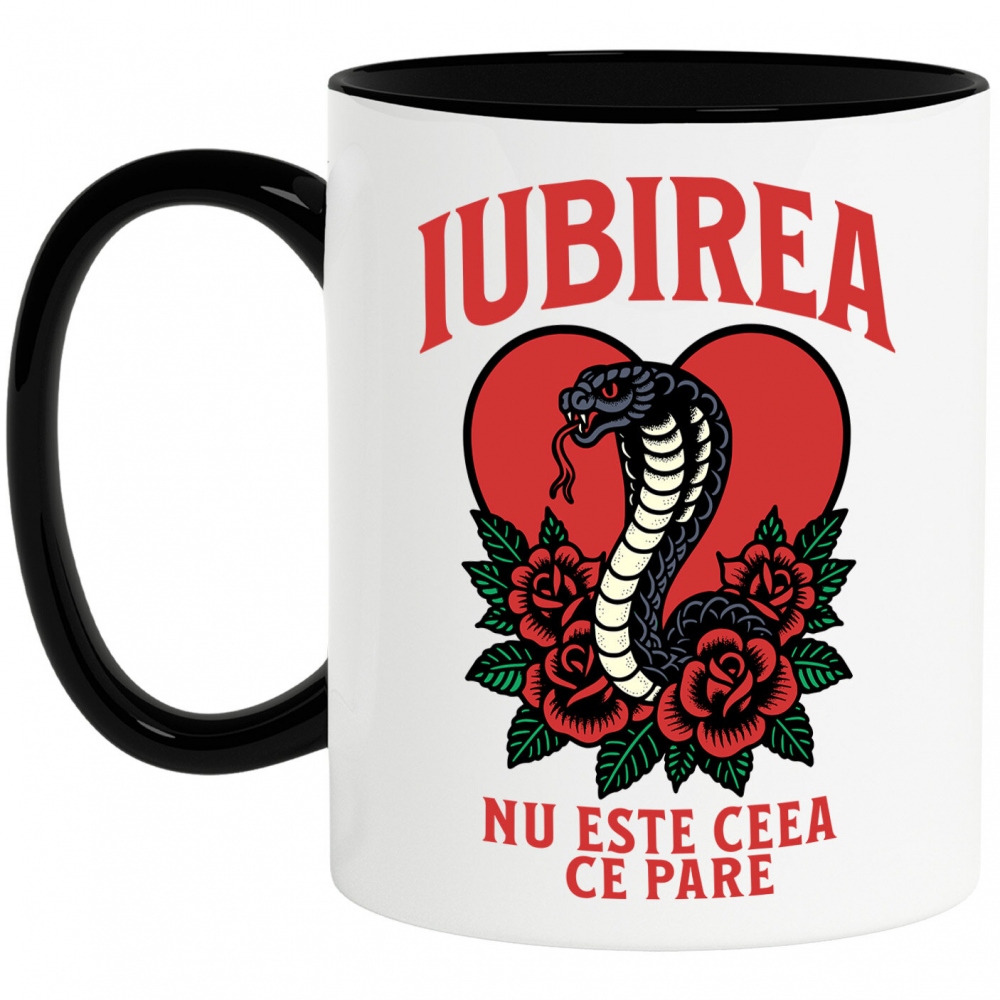 Cana Personalizata „Șarpe Printre Flori Roșii - Cadou Personalizat „Iubirea Nu Este Ceea Ce Pare” pentru Familie, Copii, Tati și Prieteni” [1]