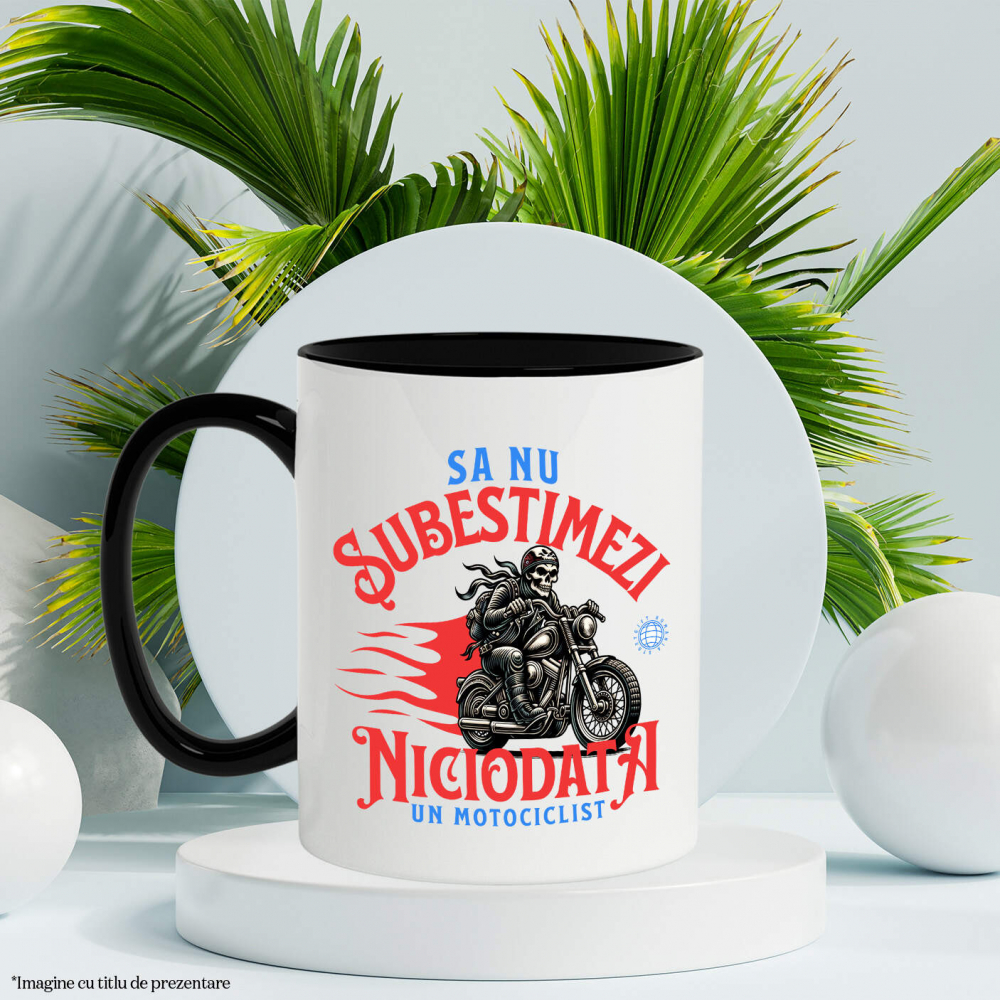 Cana Personalizata Schelete Horror pe Motocicletă Vintage – Pasiune și Iubire pentru Moto [3]