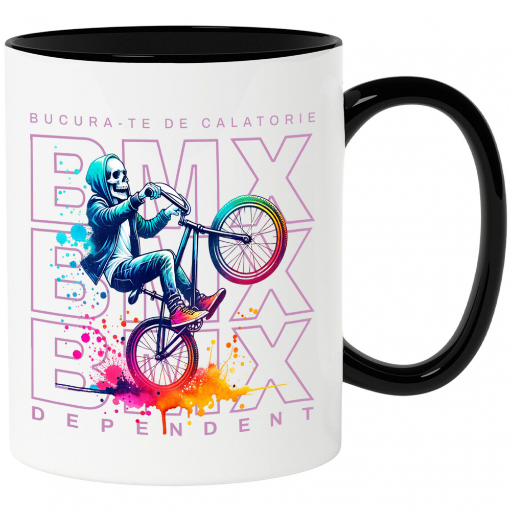 Cana Personalizata Schelet pe BMX - Tricou Personalizat Motivațional pentru Rideri și Sportivi [1]